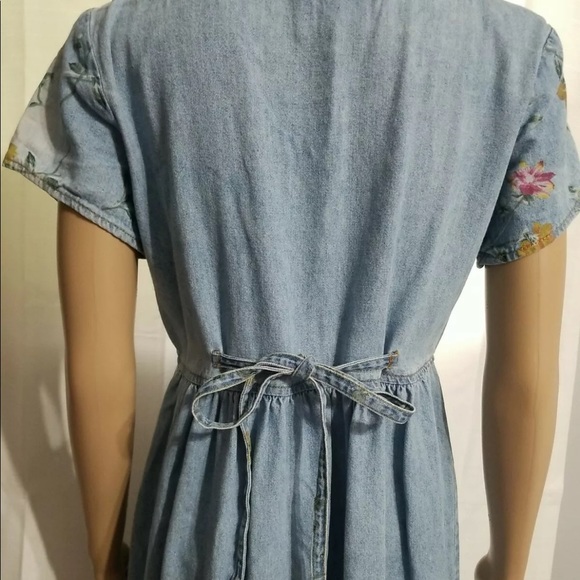 Vintage denim floral dress - Picture 4 of 4